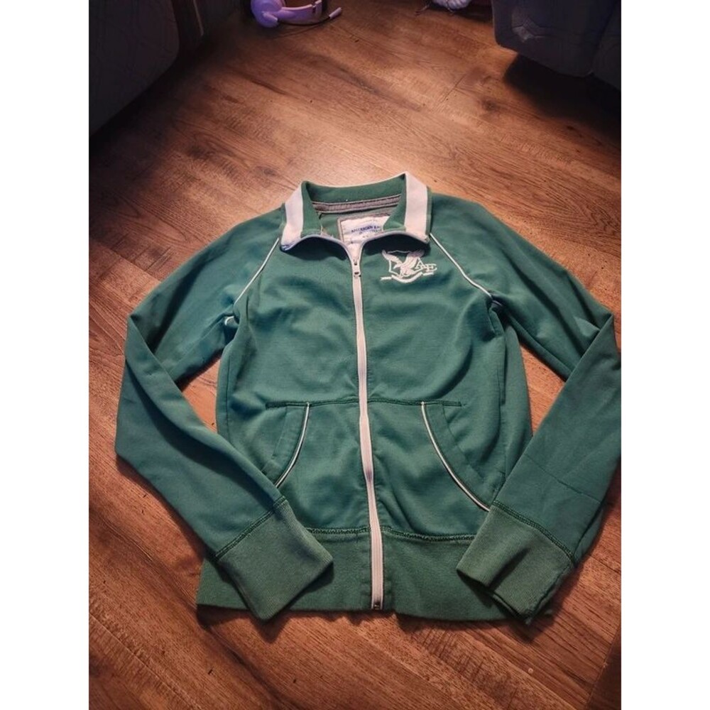 Vintage Y2K American Eagle Green Track Jacket Full Zip Men’s Size XS Retro